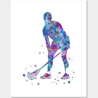 Lacrosse Player Girl Posters and Art